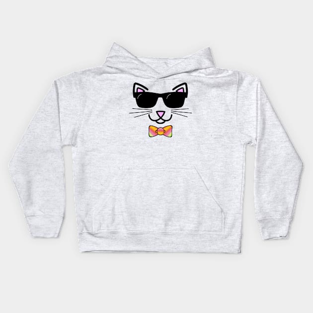 Cool Cat Wearing Sunglasses Kids Hoodie by Gravityx9